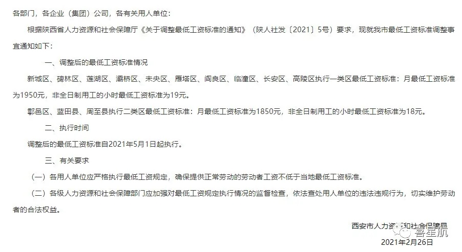 5月1日起陜西這些人最低工資標(biāo)準(zhǔn)均增加150！(圖2)